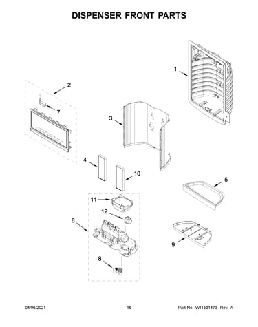 Dispenser front parts