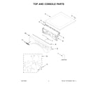 Whirlpool WGD8620HW3 top and console parts diagram