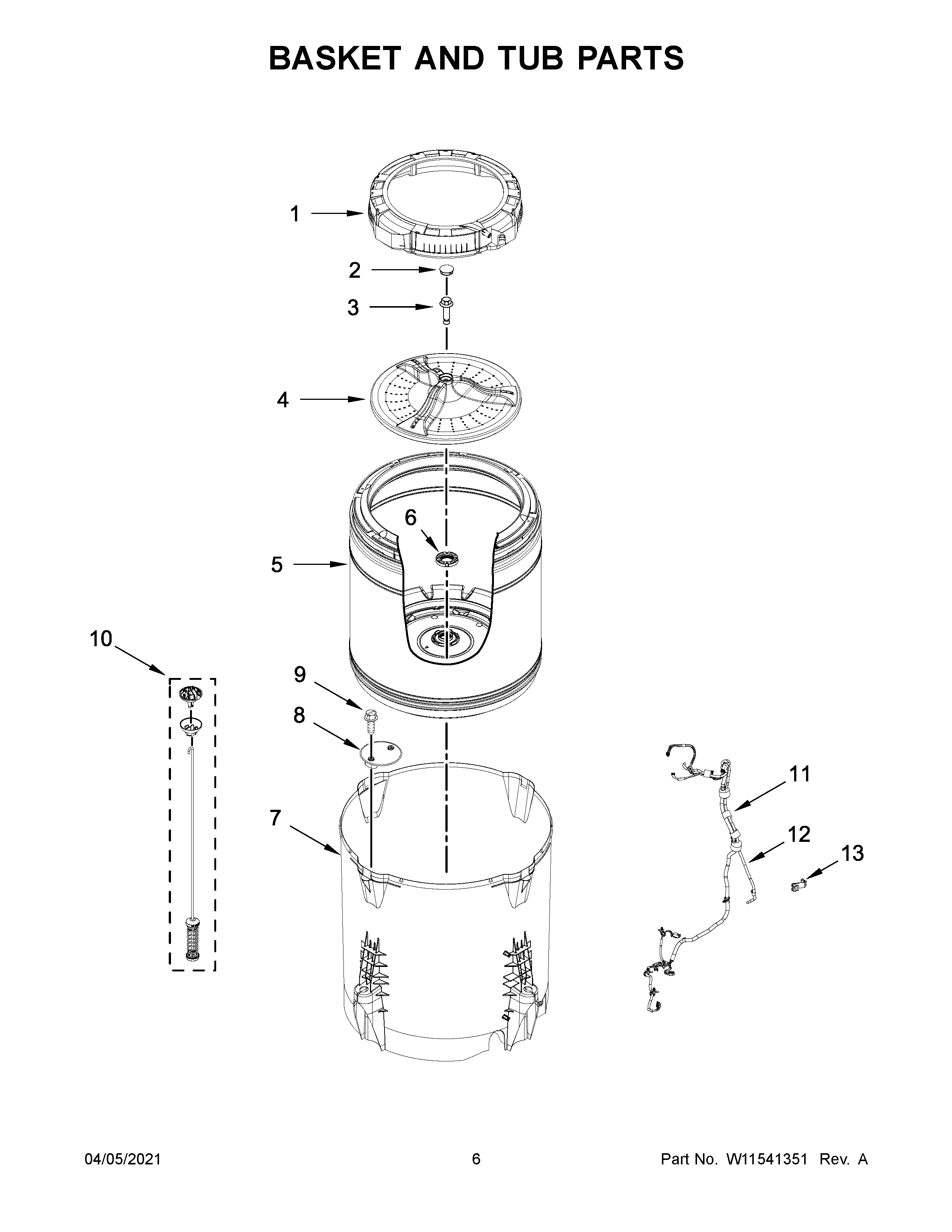 BASKET AND TUB PARTS