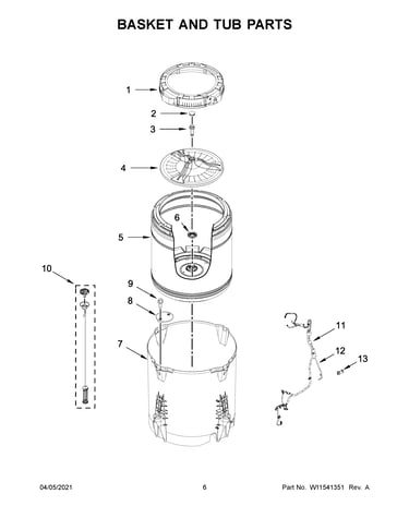 Basket and tub parts
