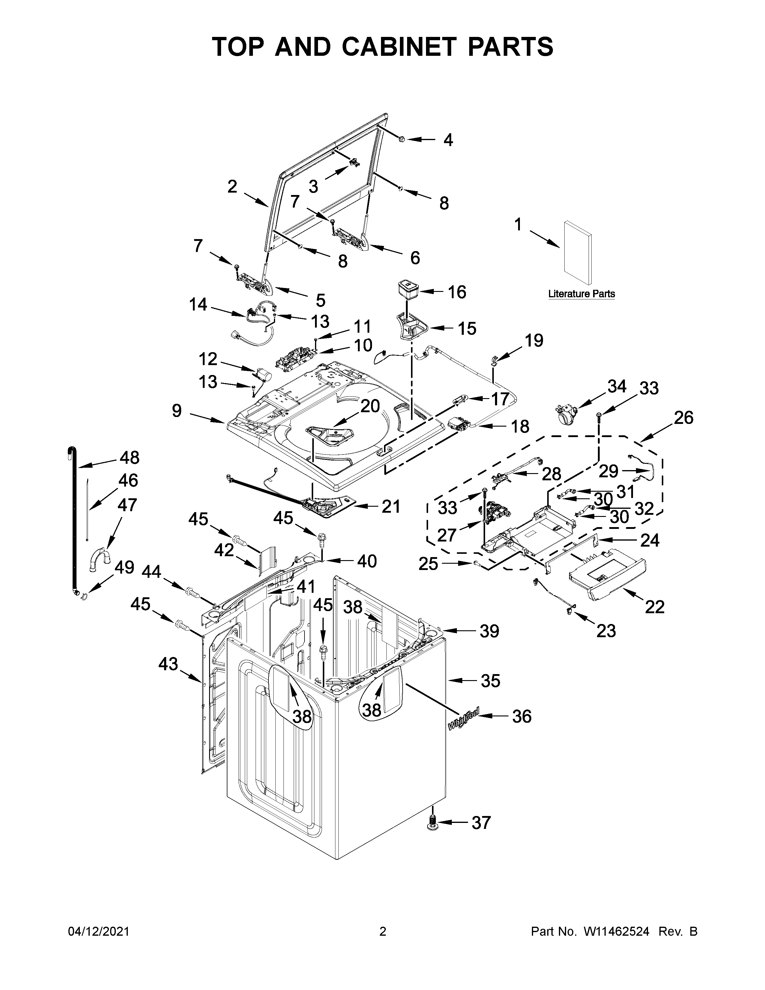 TOP AND CABINET PARTS