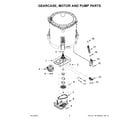 Whirlpool WTW6120HC1 gearcase, motor and pump parts diagram