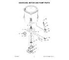 Whirlpool WTW5105HW1 gearcase, motor and pump parts diagram