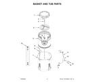 Whirlpool WTW5100HC1 basket and tub parts diagram