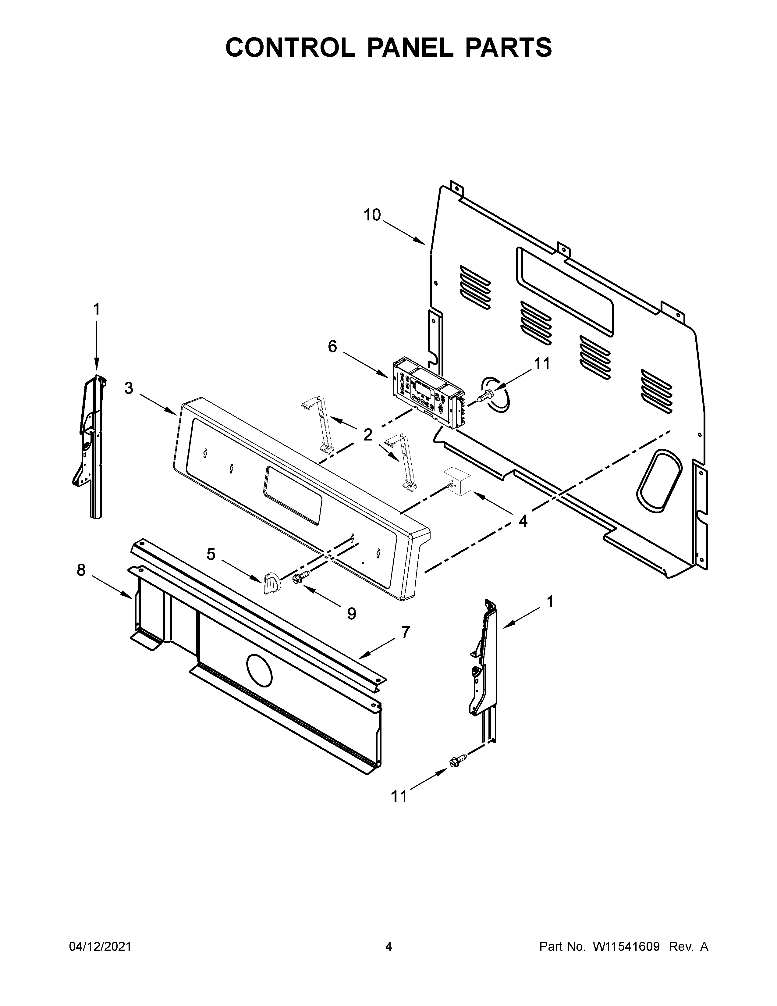 Control panel parts