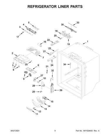 Refrigerator liner parts
