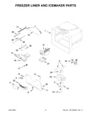 Freezer liner and icemaker parts