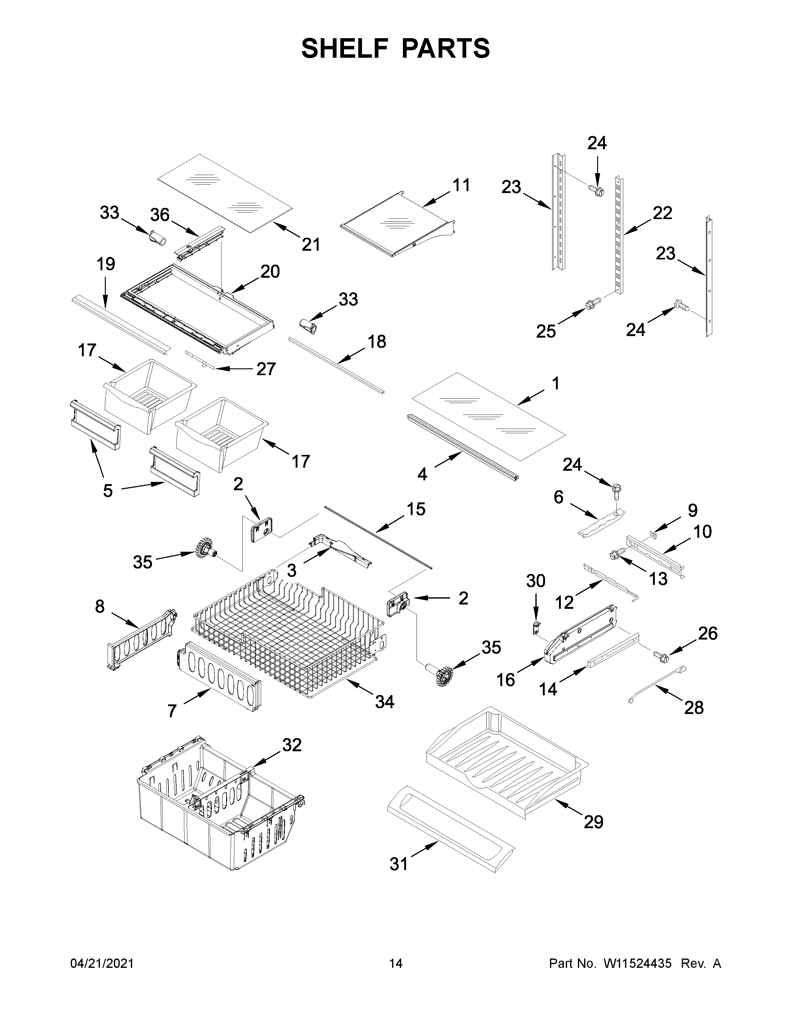 Shelf parts