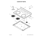 Whirlpool WFE505W0JS1 cooktop parts diagram