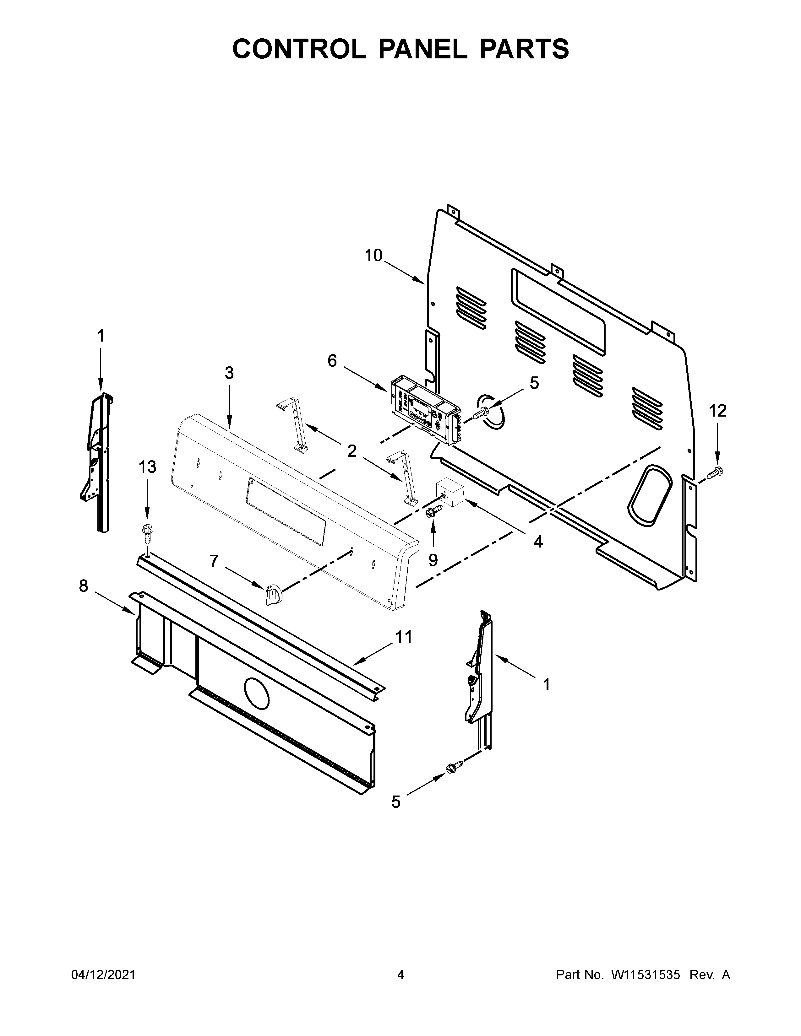 Control panel parts