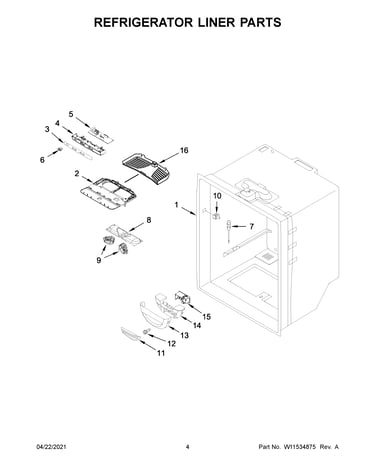 Refrigerator liner parts