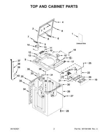 Top and cabinet parts