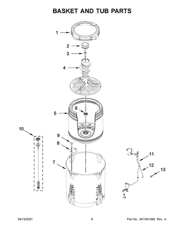 Basket and tub parts