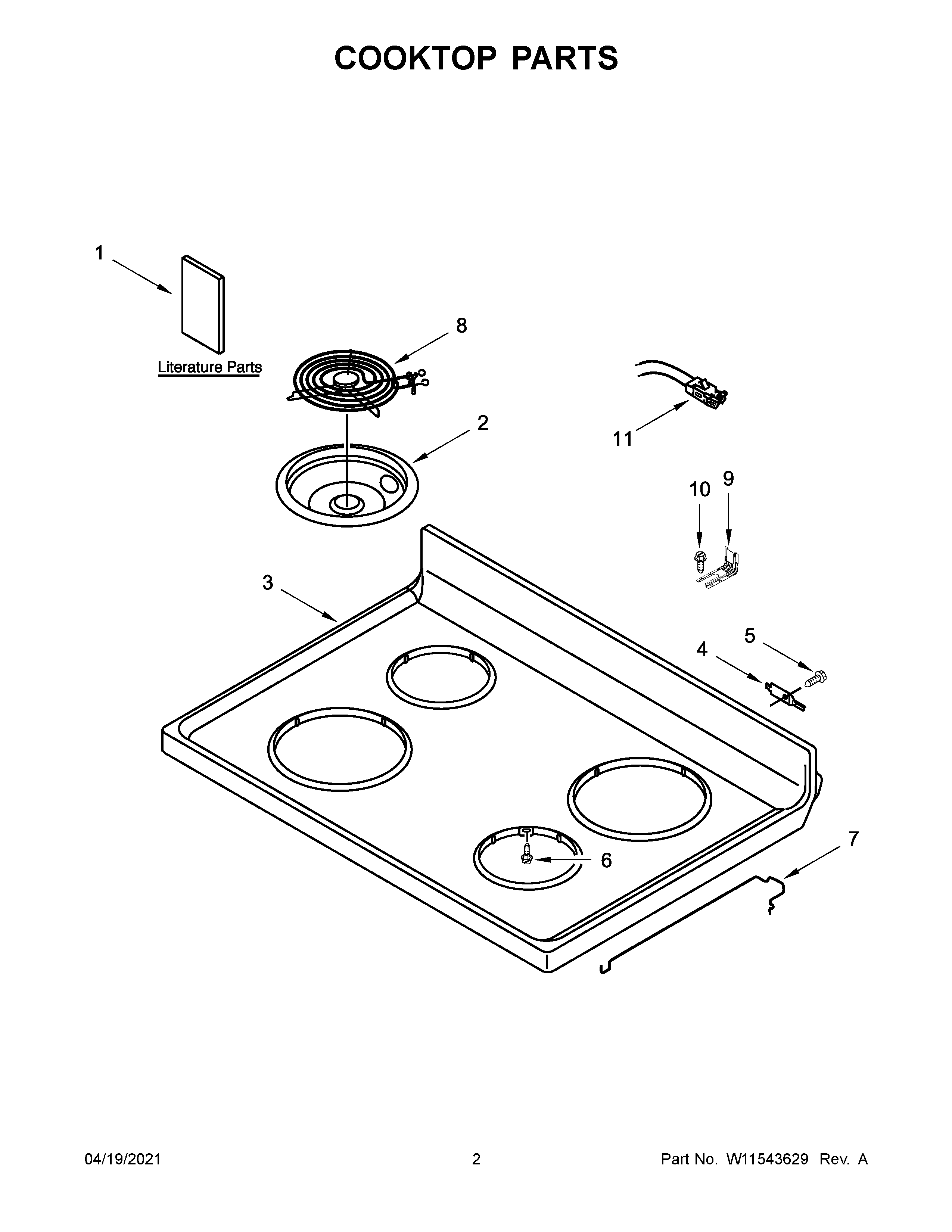 Cooktop parts