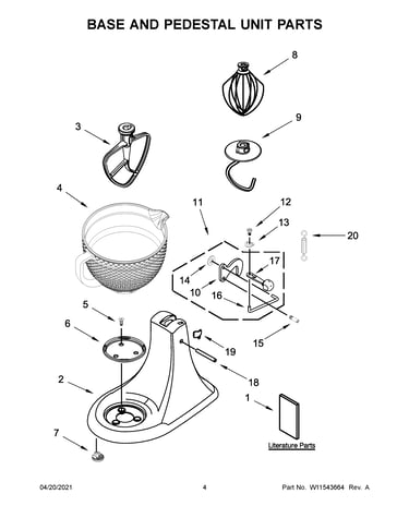 Base and pedestal unit parts