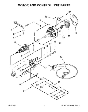 Motor and control unit parts