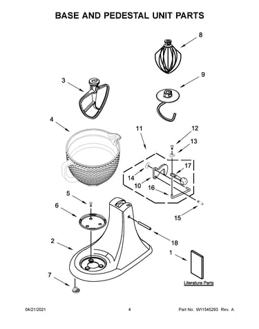 Base and pedestal unit parts