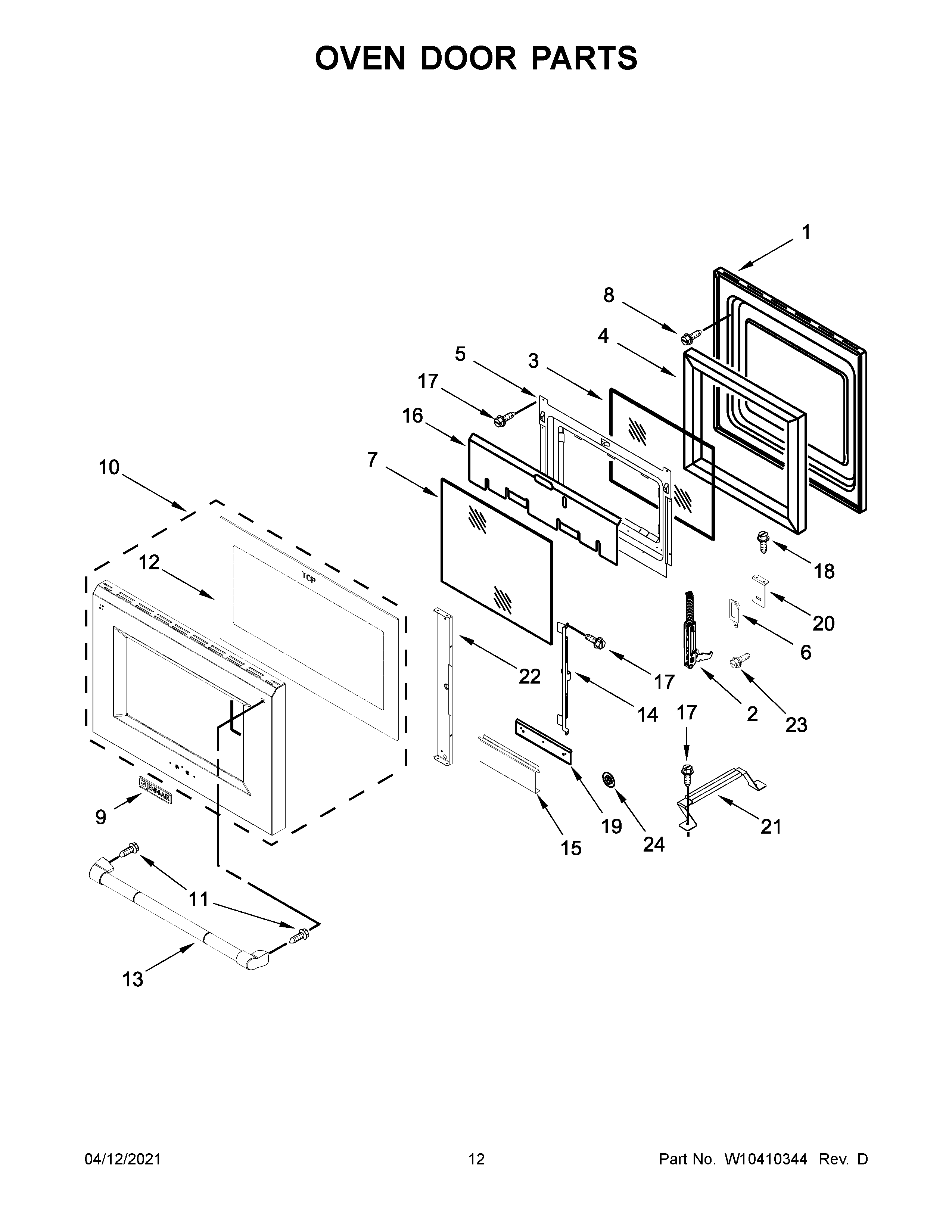 OVEN DOOR PARTS