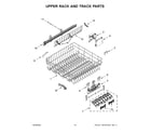 Whirlpool WDT920SADM1 upper rack and track parts diagram