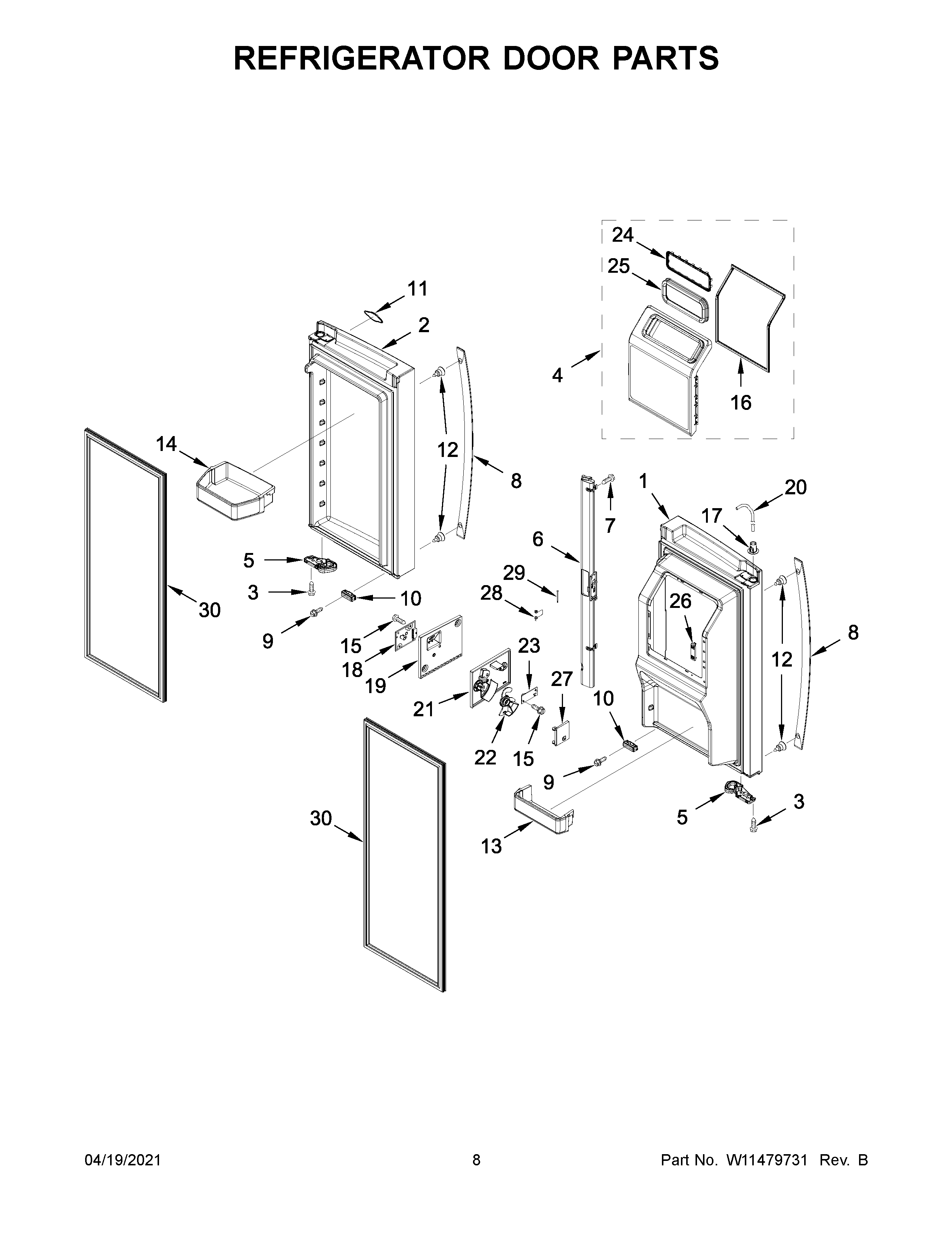 REFRIGERATOR DOOR PARTS