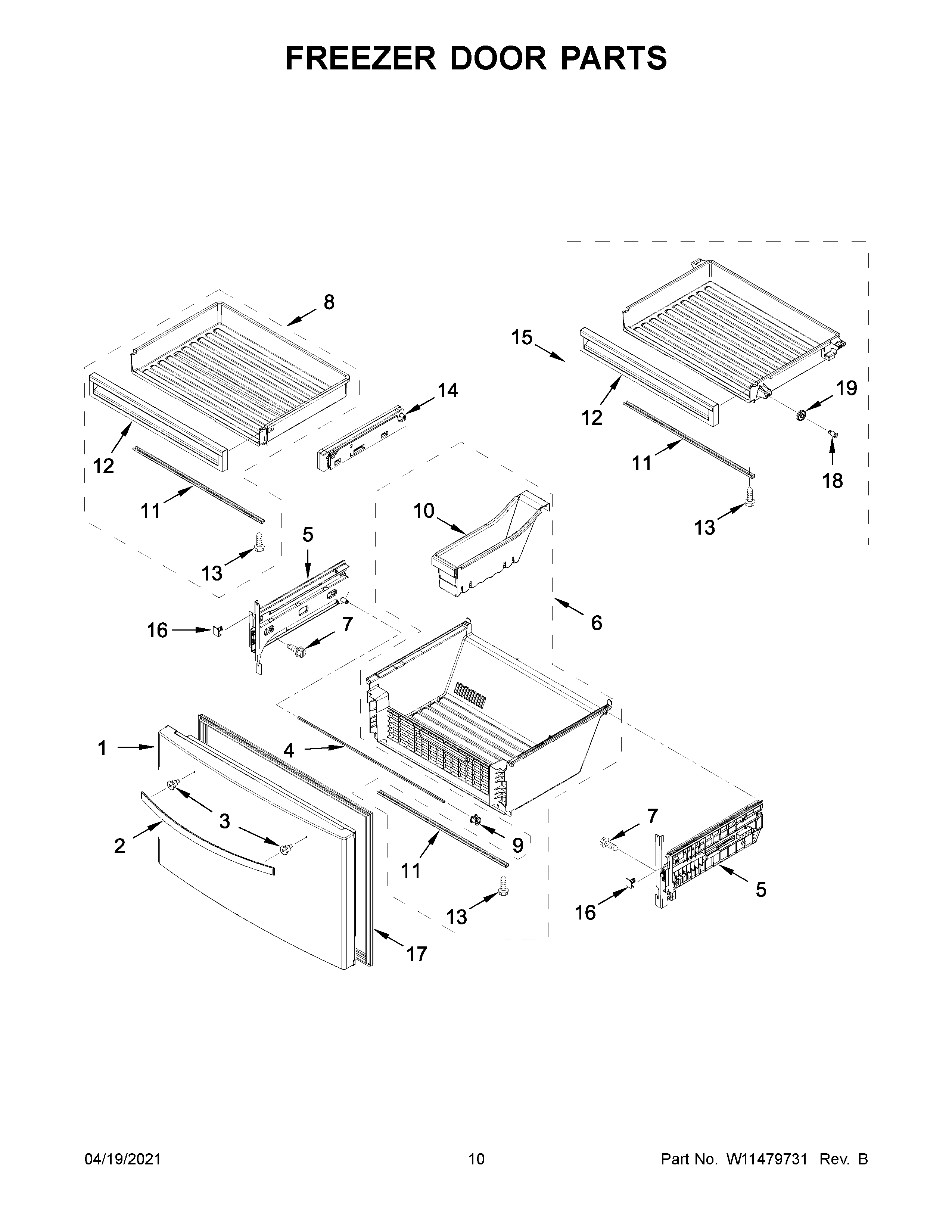 Freezer door parts