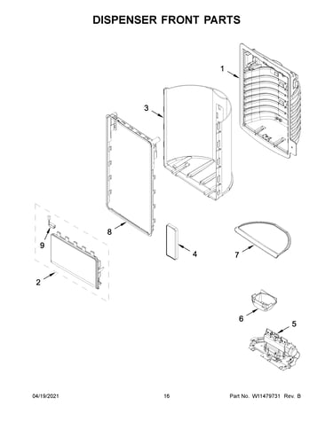 Dispenser front parts