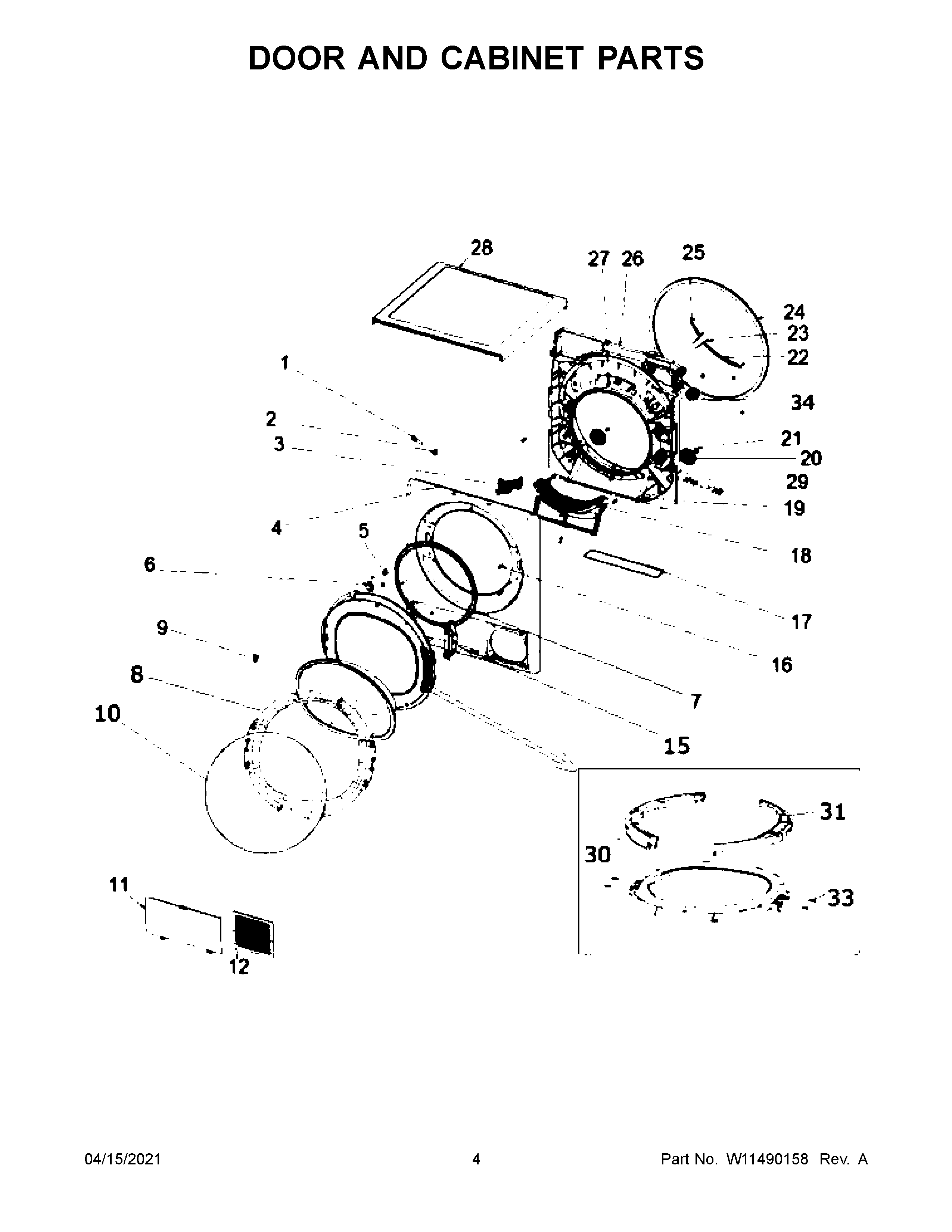 Door and cabinet parts