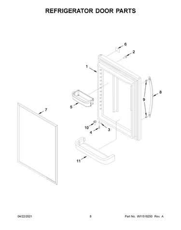 Refrigerator door parts