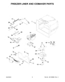 Freezer liner and icemaker parts