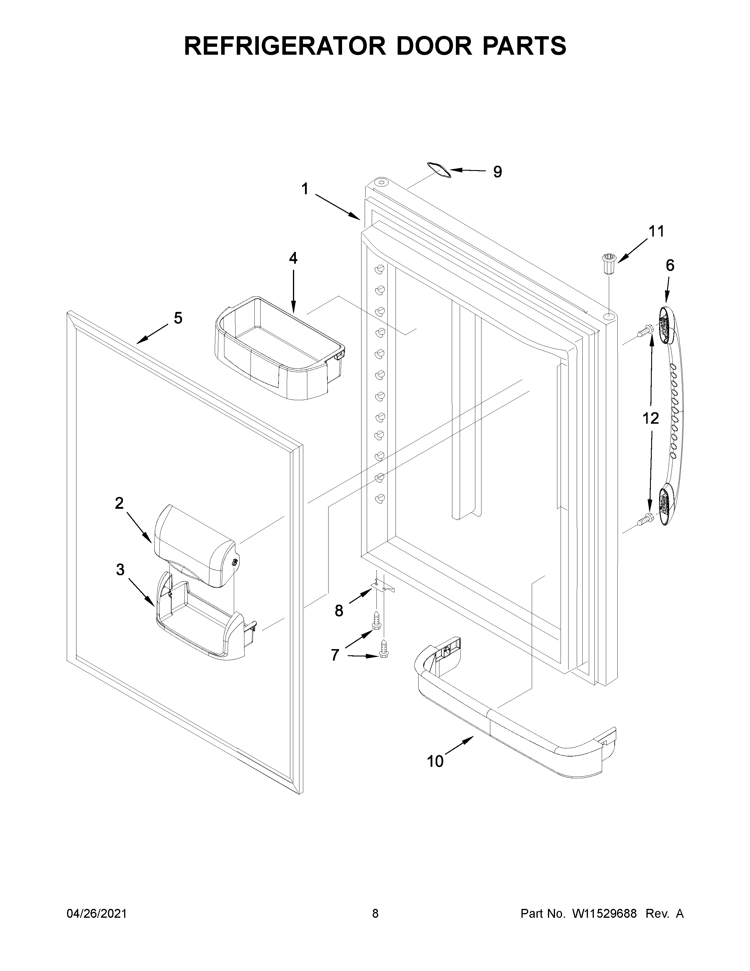 Refrigerator door parts