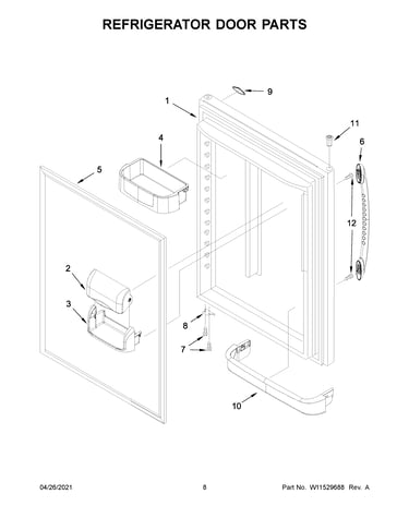 Refrigerator door parts