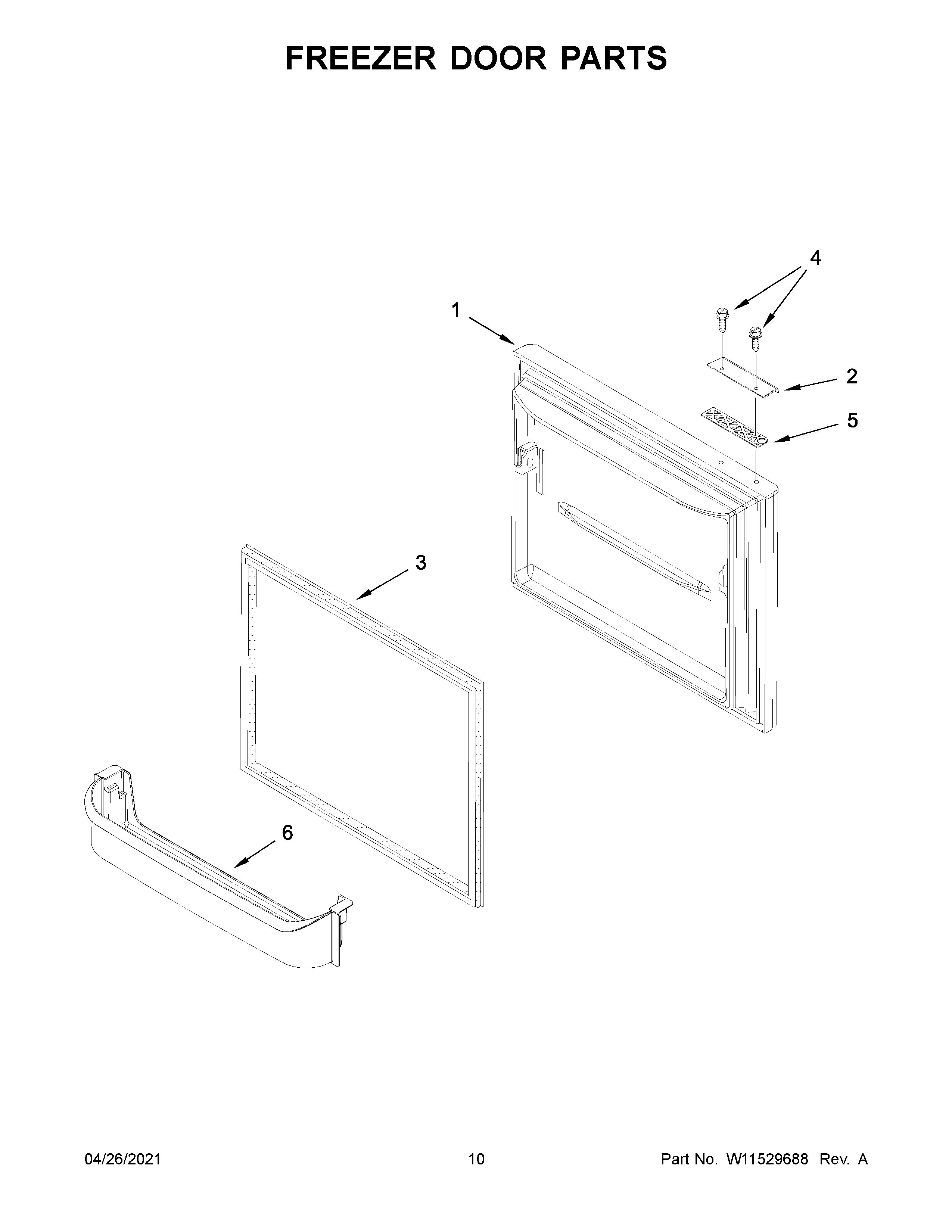 Freezer door parts