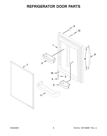 Refrigerator door parts