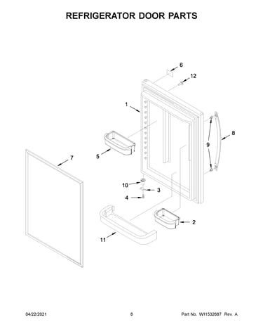 Refrigerator door parts