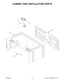 Cabinet and installation parts