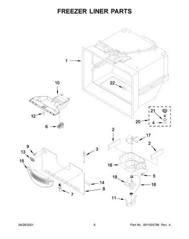 Freezer liner parts