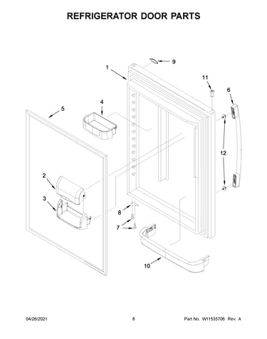Refrigerator door parts