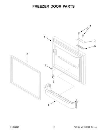Freezer door parts