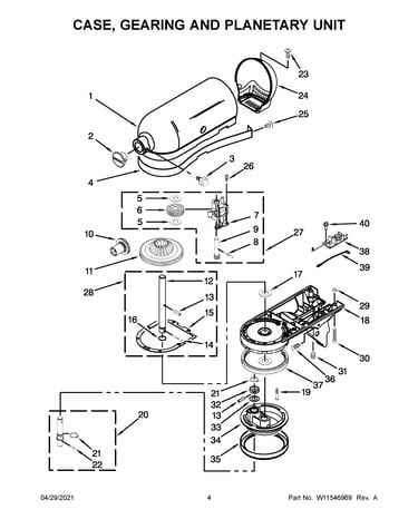 Case, gearing and planetary unit