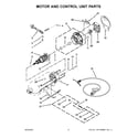 KitchenAid 9KSM160FGAOB0 motor and control unit parts diagram