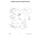 Whirlpool WRF535SWHV04 freezer liner and icemaker parts diagram