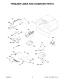 Freezer liner and icemaker parts