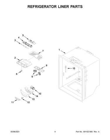 Refrigerator liner parts