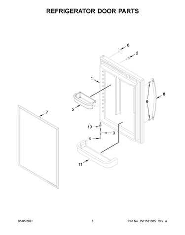 Refrigerator door parts