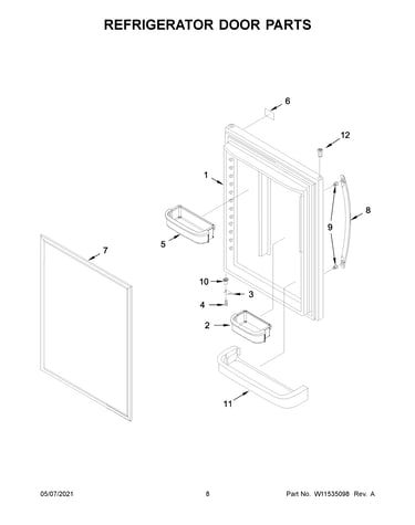 Refrigerator door parts