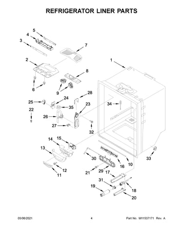 Refrigerator liner parts