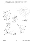 Freezer liner and icemaker parts