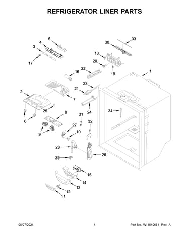 Refrigerator liner parts