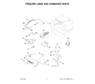 Whirlpool WRF535SWHV05 freezer liner and icemaker parts diagram