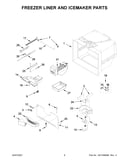 Freezer liner and icemaker parts